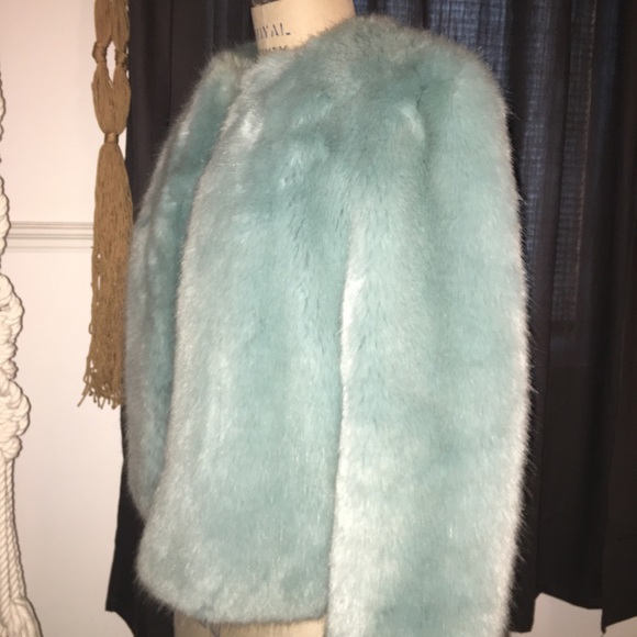 COPY - Zara blue fur coat - Picture 2 of 3